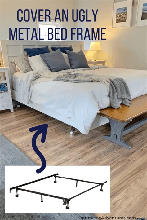 how to cover a metal bed frame with fabric|metal platform bed frame cover.